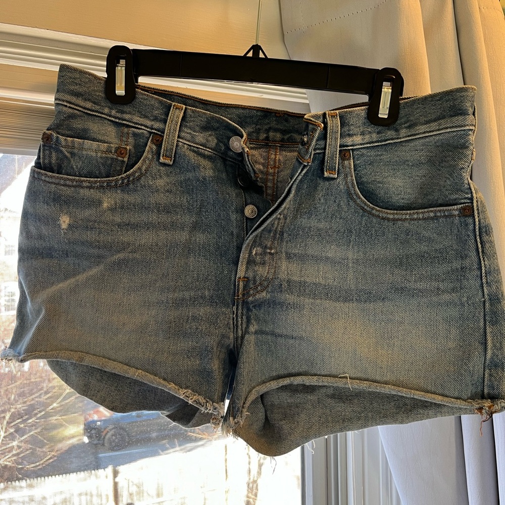 Blue Denim Cutoff Shorts